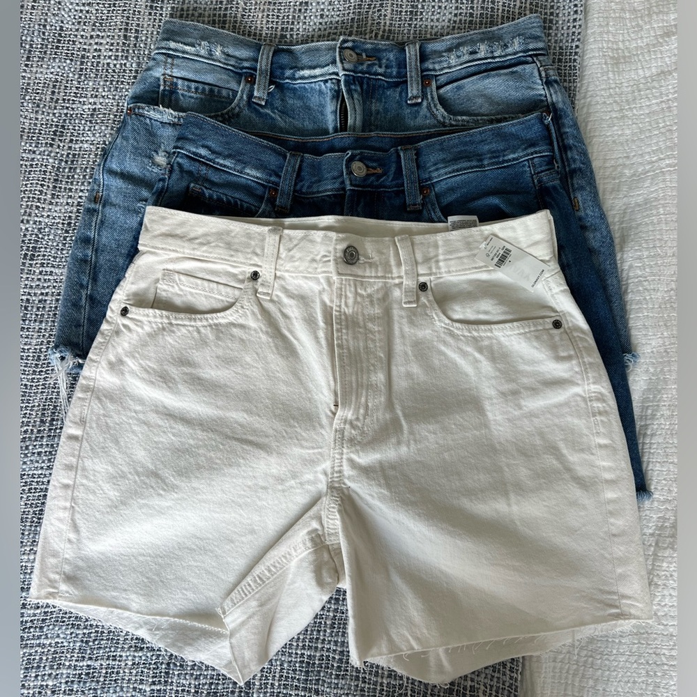 Old Navy High Rise Slouchy Straight Jean Shorts- bundle of 3